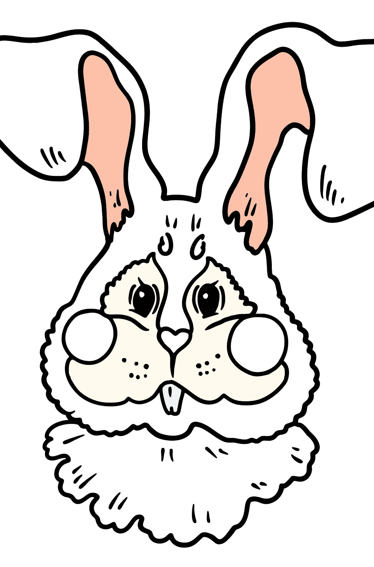 Disegno di Faccina da coniglio da colorare - Disegni da colorare per bambini