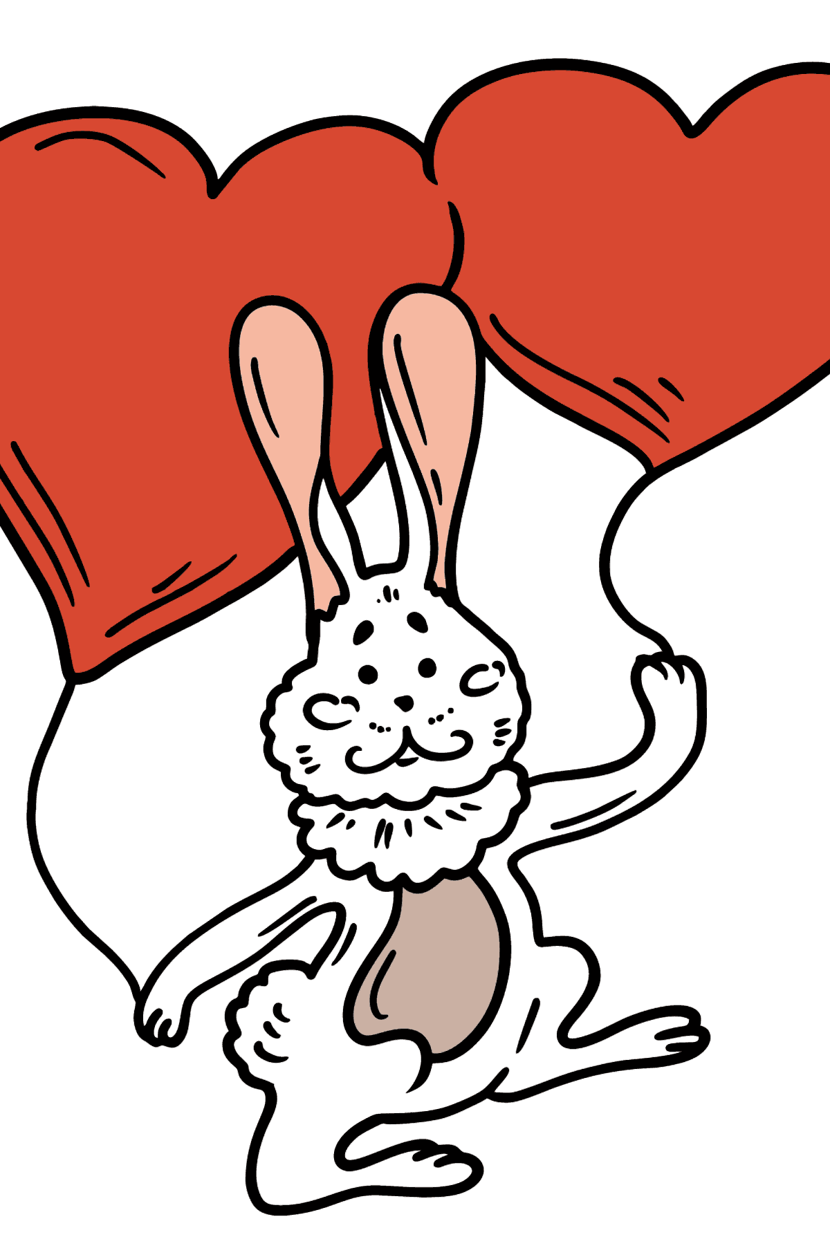 Bunny with Heart coloring page - Coloring Pages for Kids