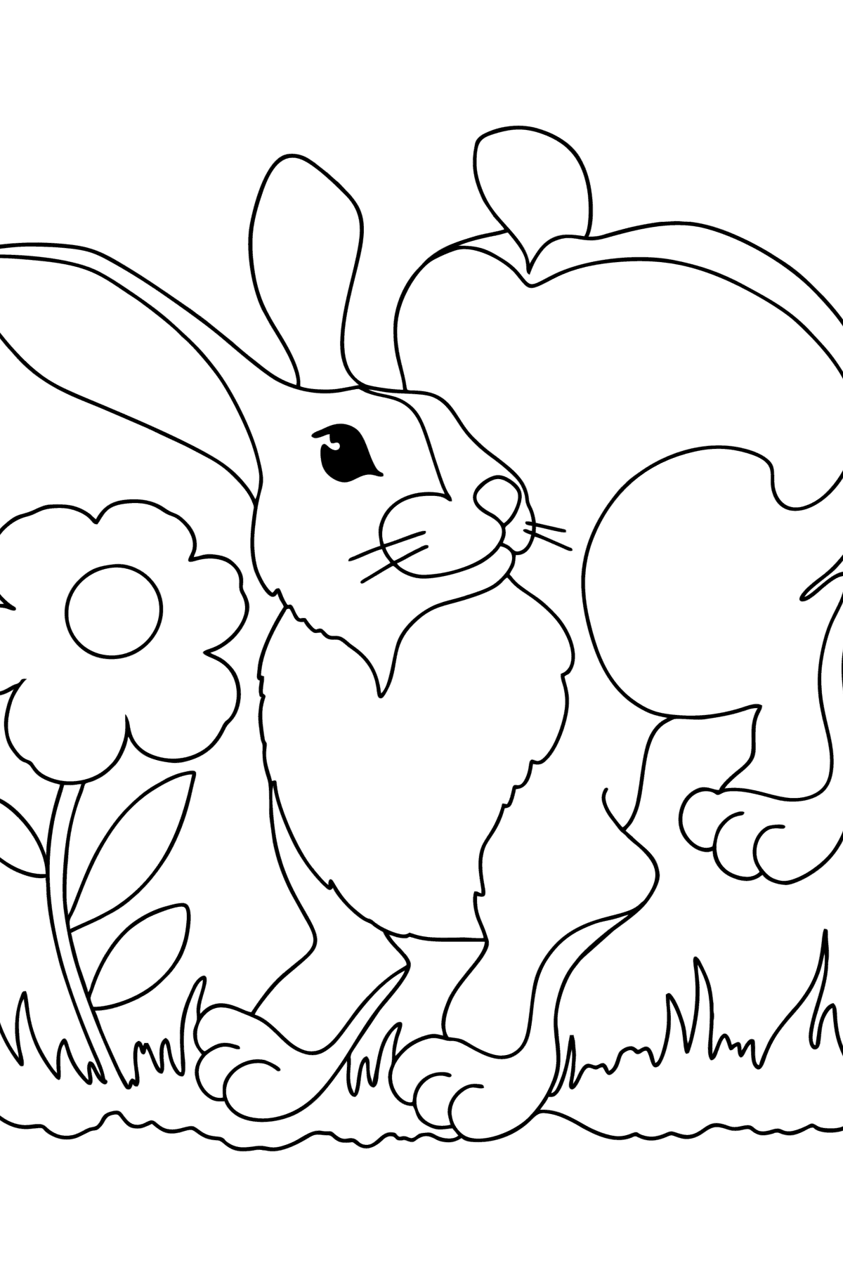 Desenho para colorir do coelhinho feliz - Imagens para Colorir para Crianças