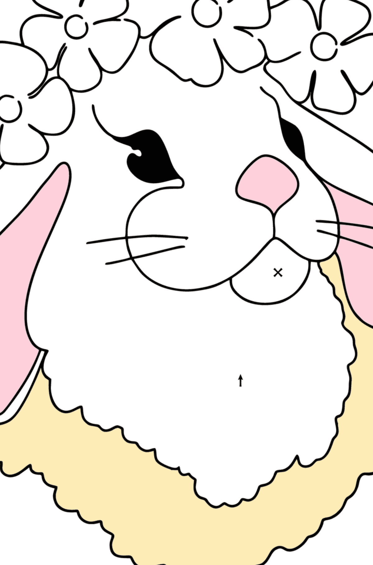 Hare Face coloring page - Coloring by Symbols for Kids