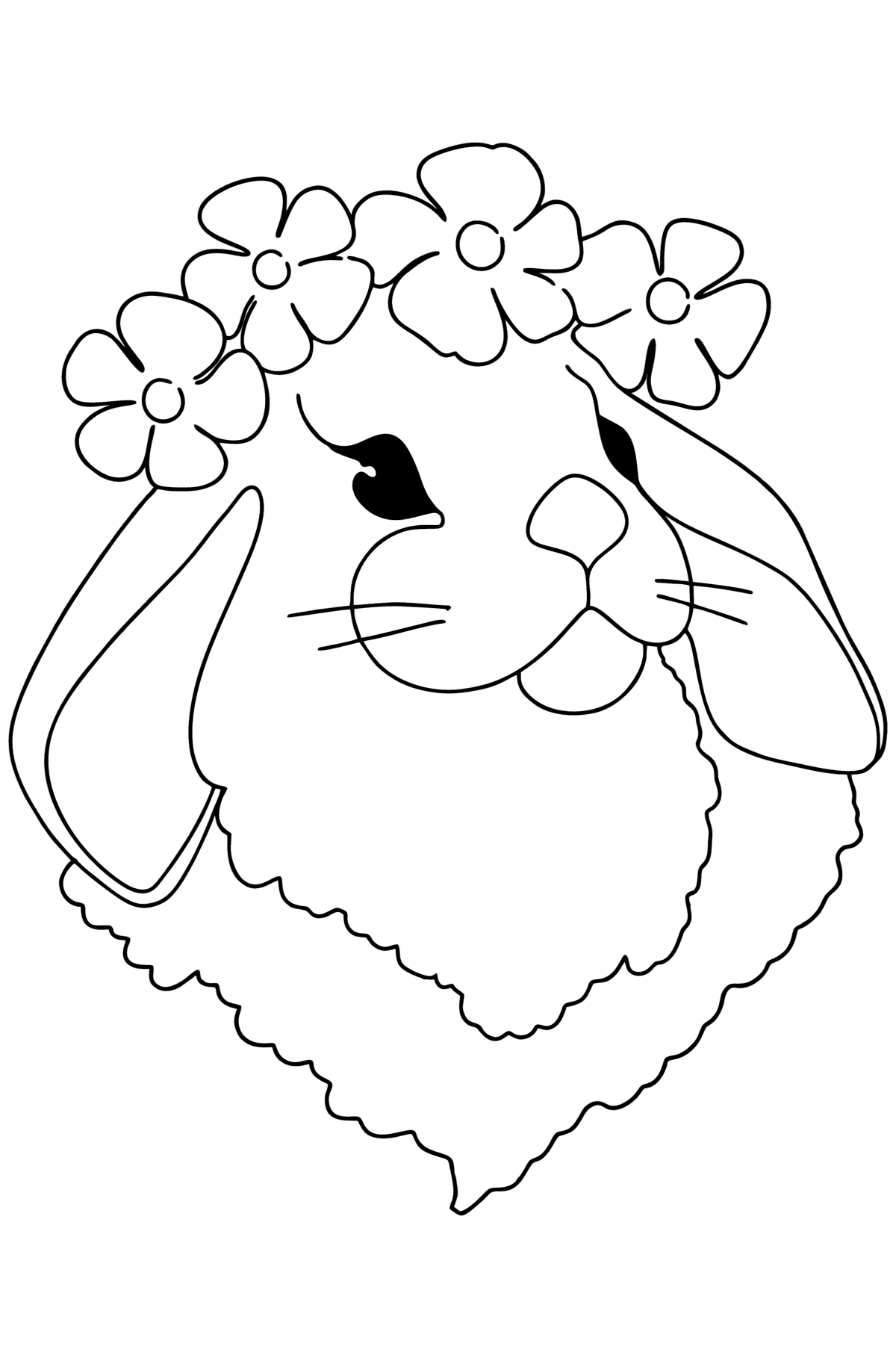 Boyama sayfası tavşan yüzü - Boyamalar çocuklar için