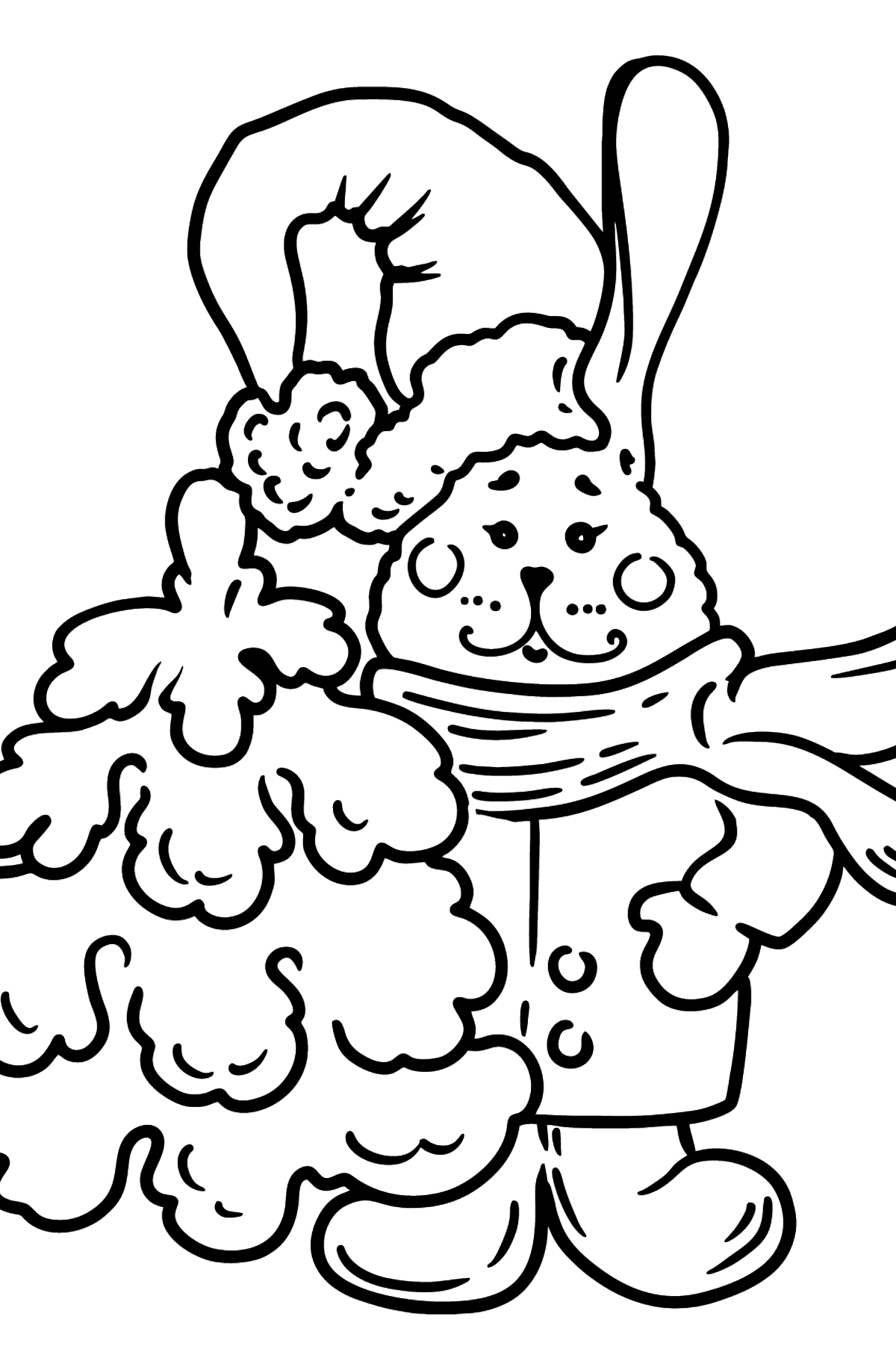 Christmas Bunny coloring page - Coloring Pages for Kids