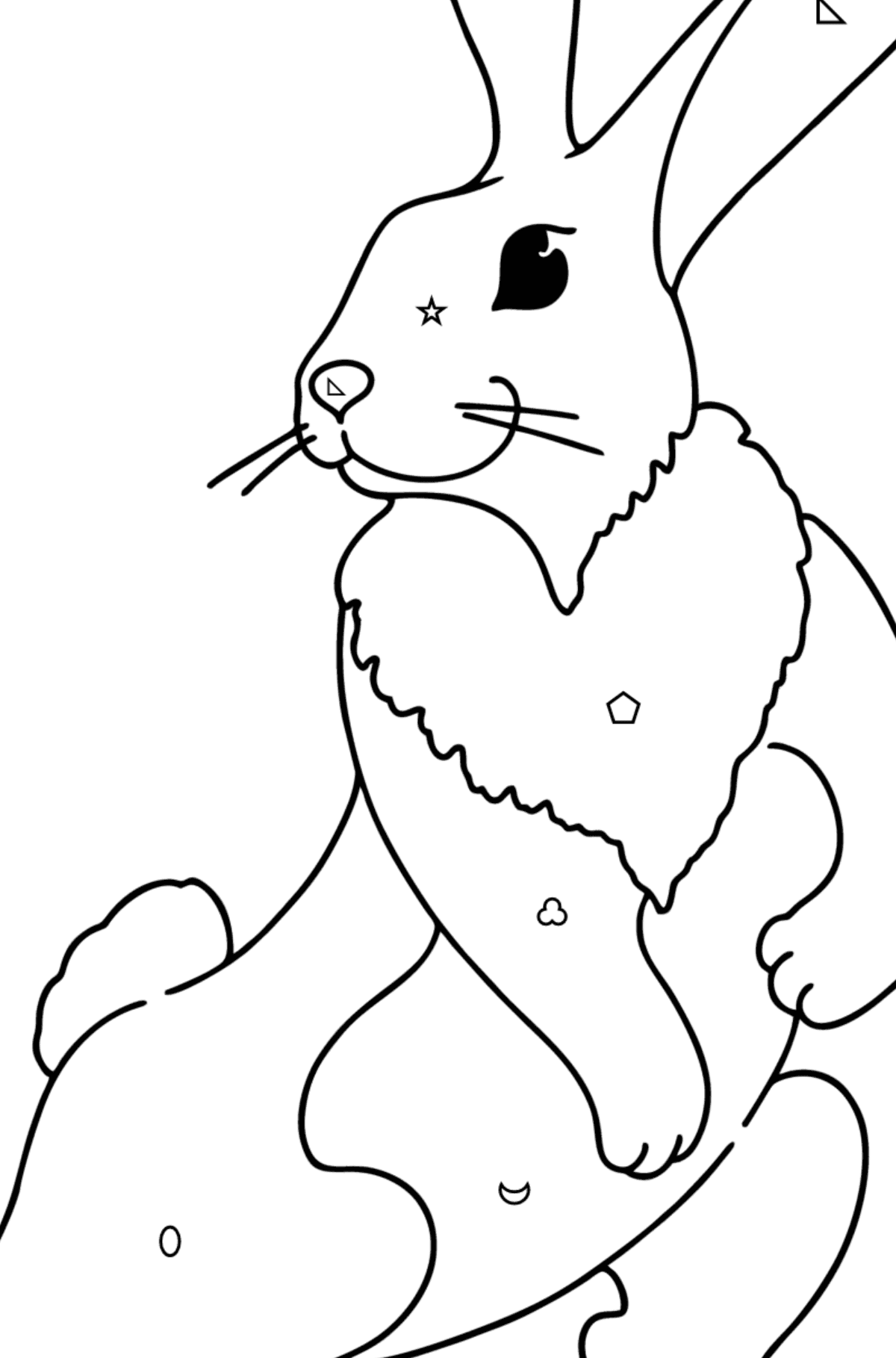 Playful Bunny coloring page - Coloring by Geometric Shapes for Kids