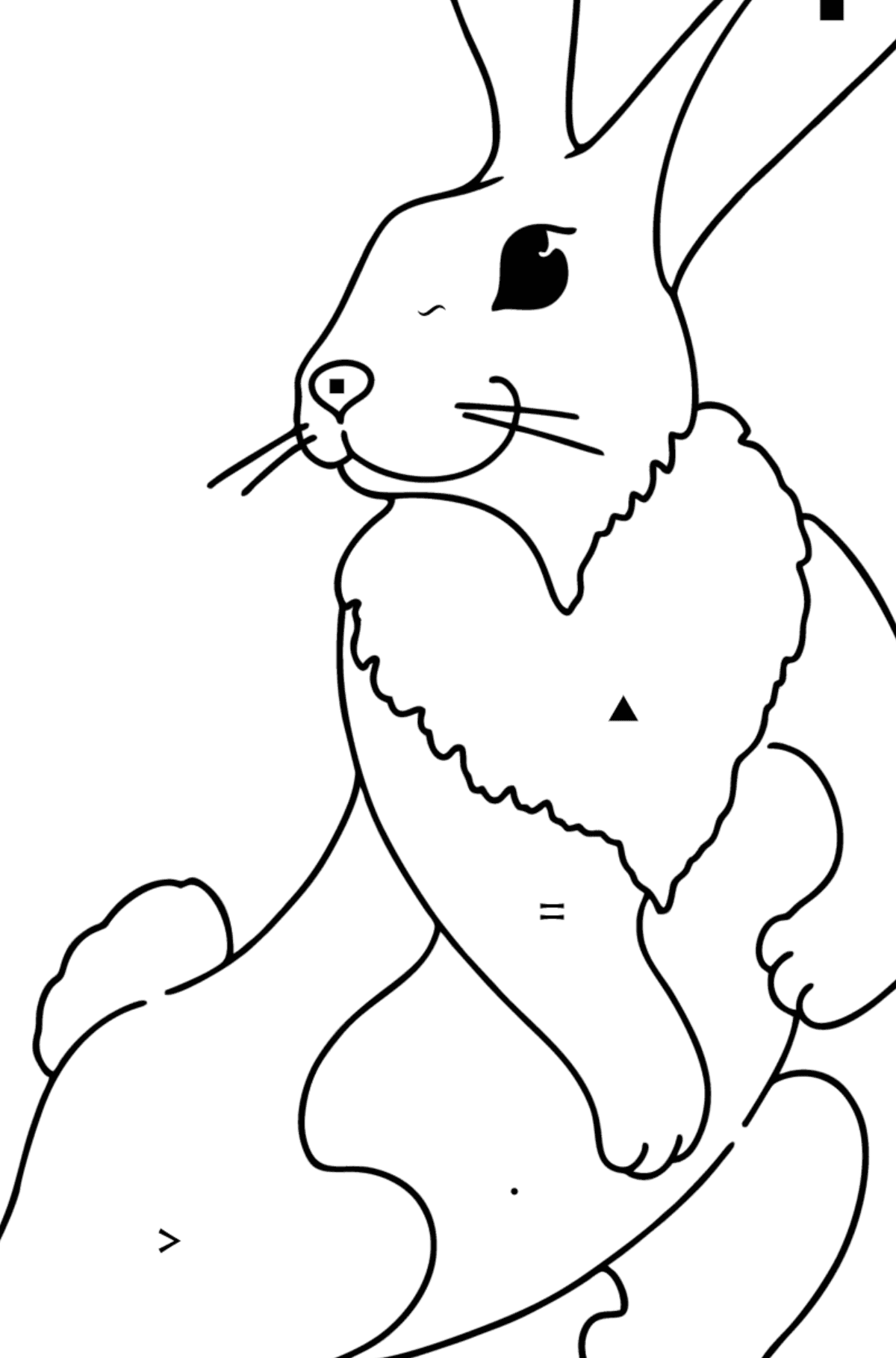 Playful Bunny coloring page - Coloring by Symbols for Kids