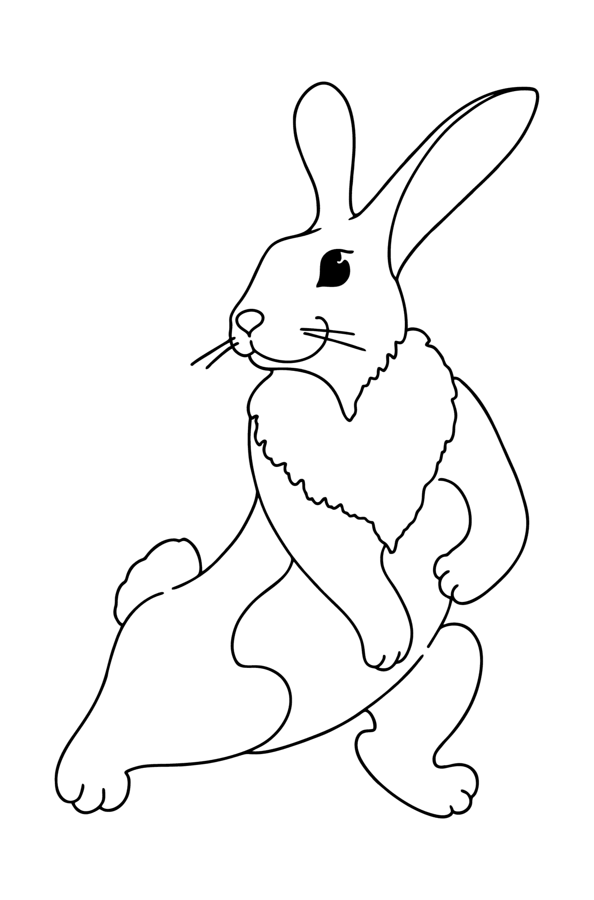Tegning til fargelegging leken kanin - Tegninger til fargelegging for barn