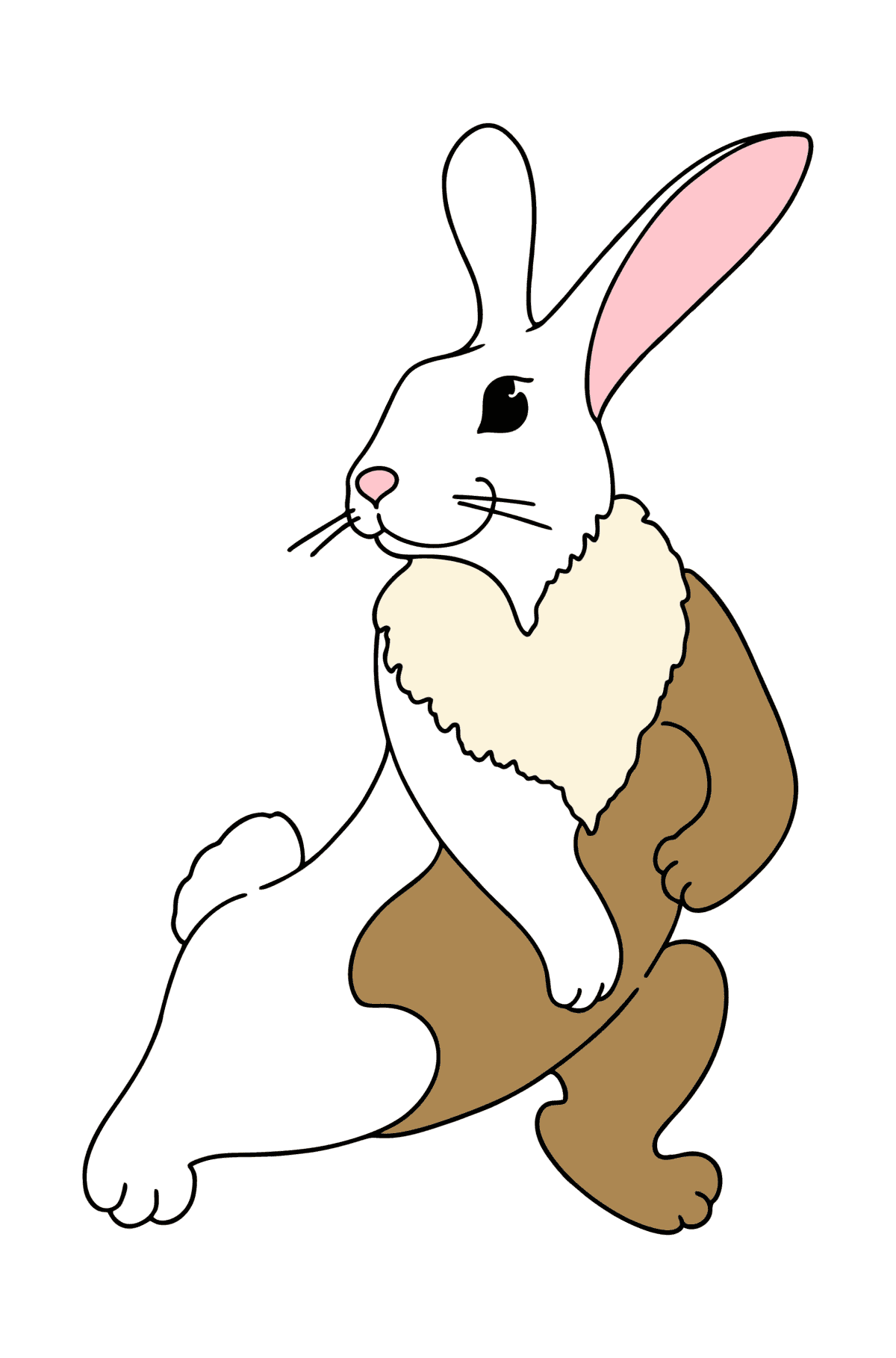 Disegno di Coniglietto giocoso da colorare - Disegni da colorare per bambini