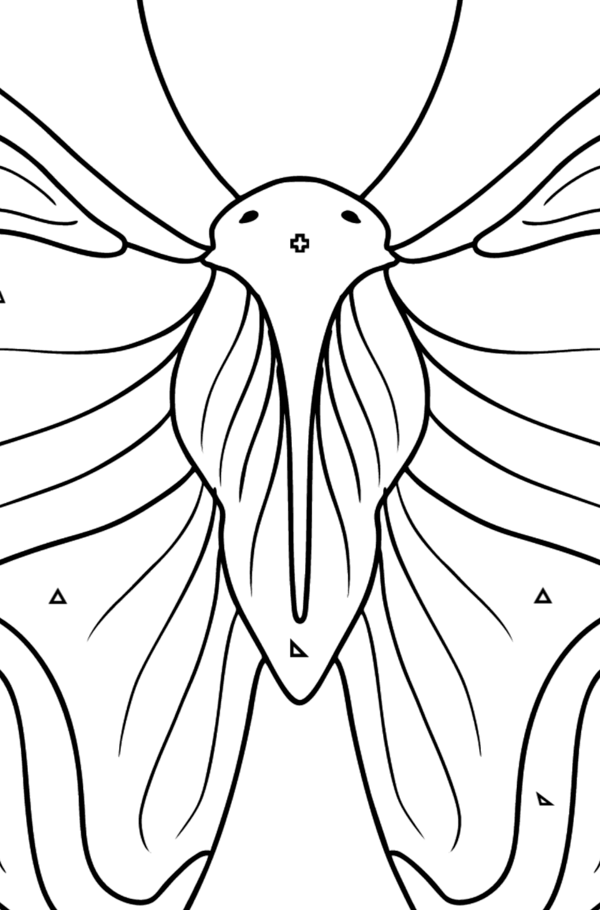 Desen de colorat fluture amiral - Desen de colorat după Forme Geometrice pentru copii