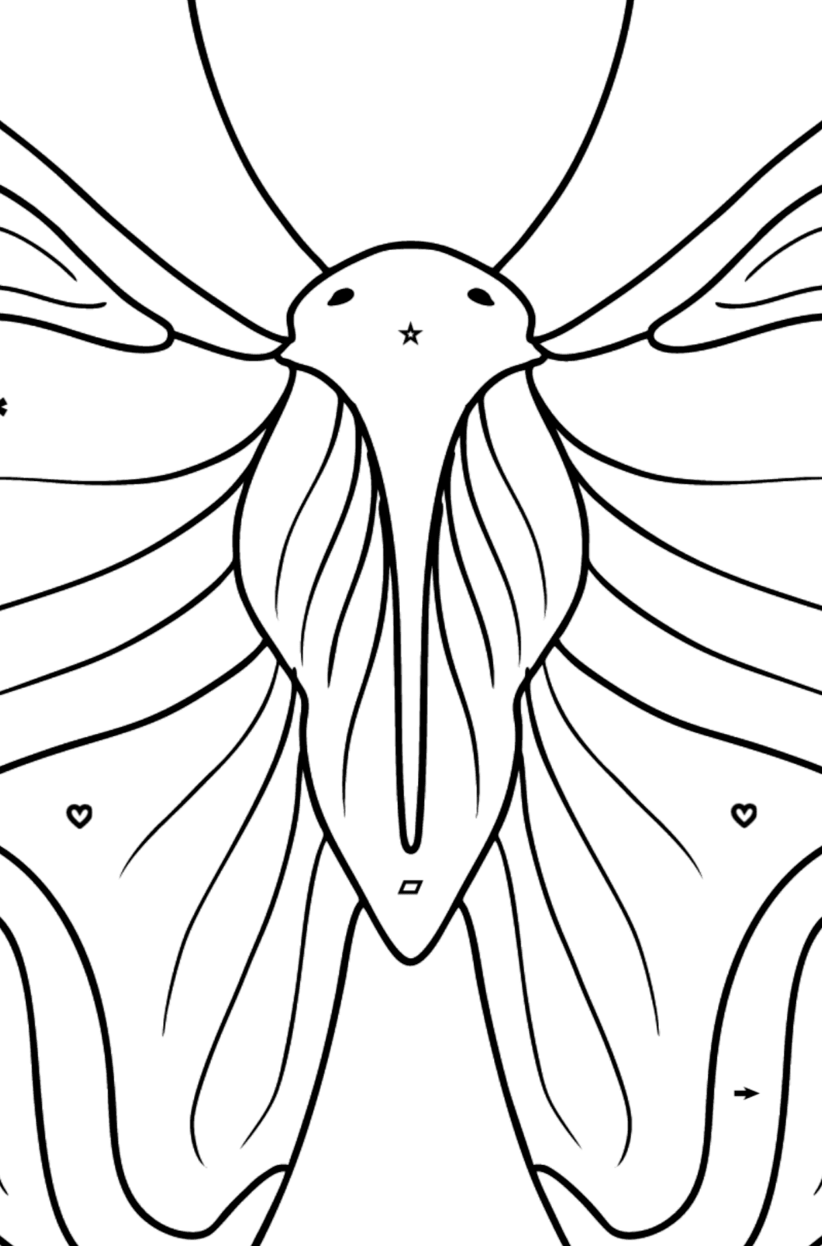Desen de colorat fluture amiral - Desen de colorat după Simbol și Forme Geometrice pentru copii