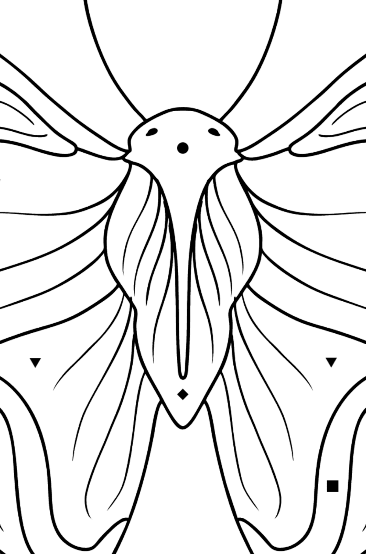 Dibujo de Almirante Butterfly para colorear - Colorear por Símbolos para Niños