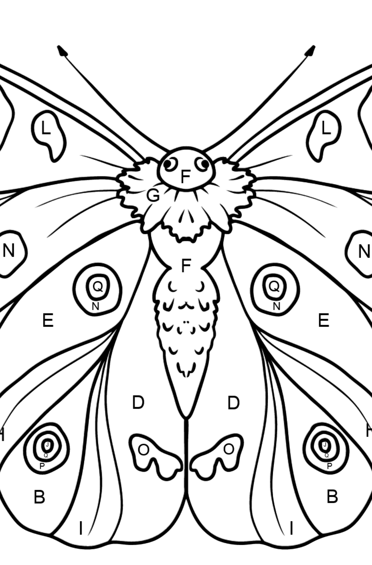 Apollo Butterfly coloring page - Coloring by Letters for Kids