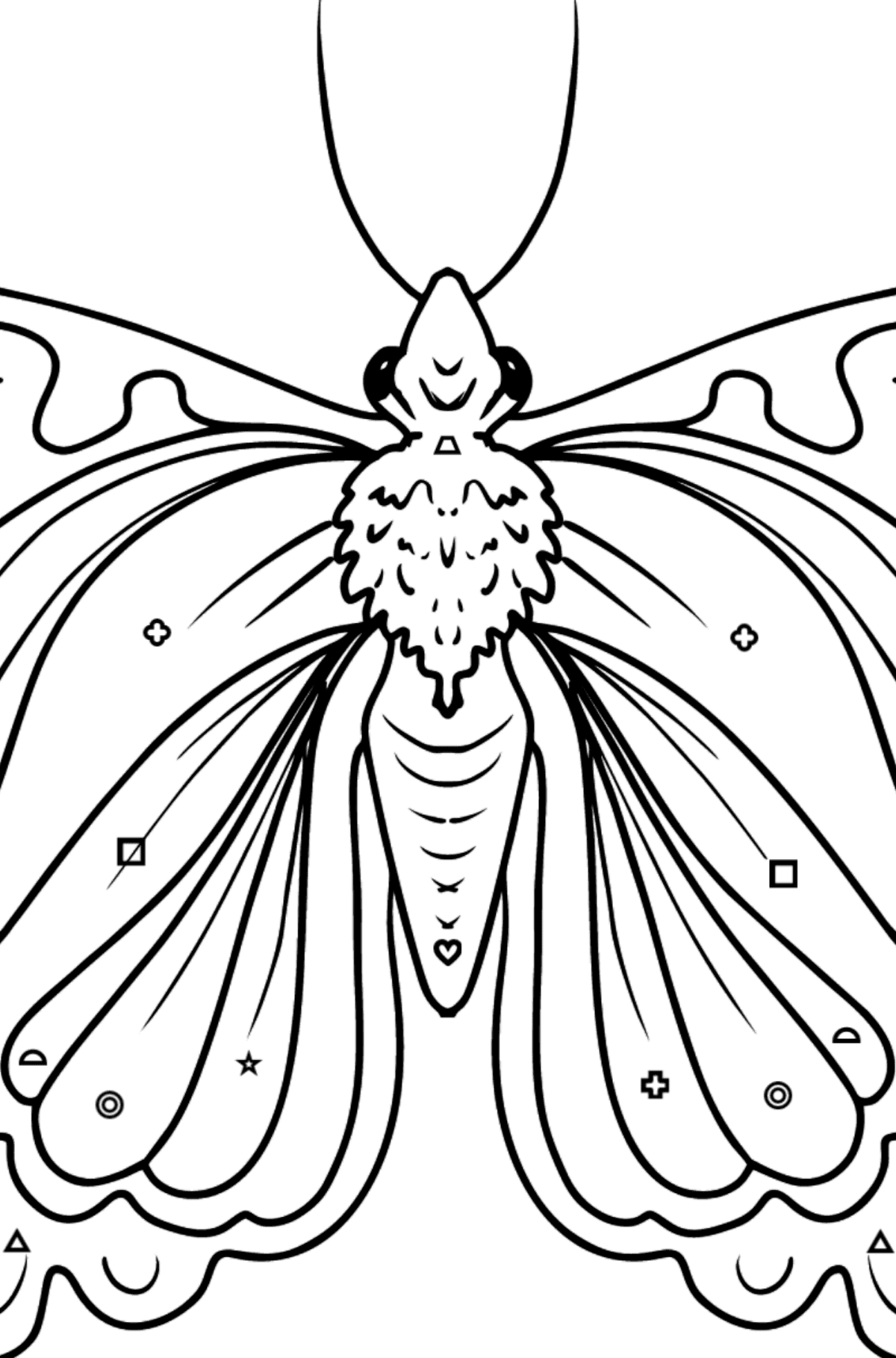 Cute Butterfly coloring page - Coloring by Geometric Shapes for Kids