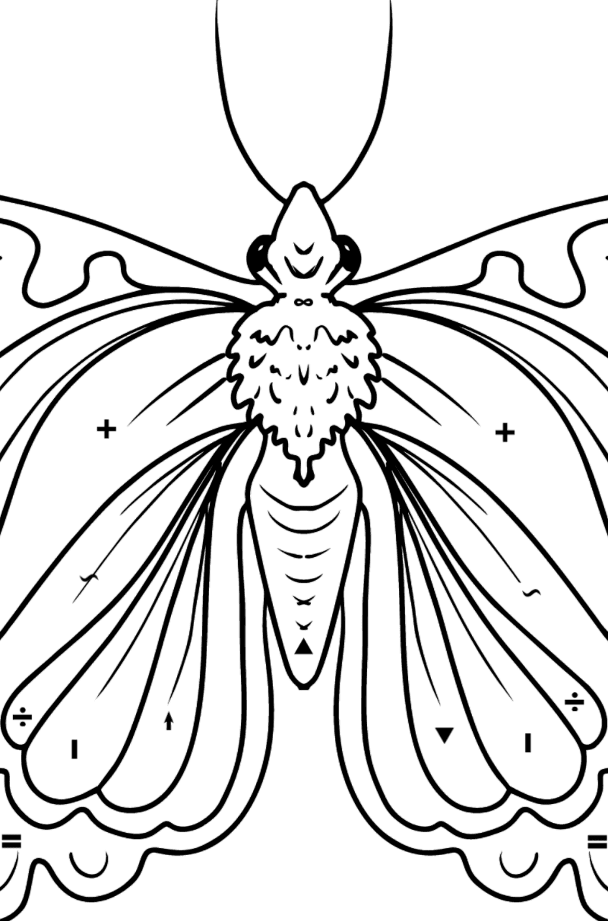 Cute Butterfly coloring page - Coloring by Symbols for Kids