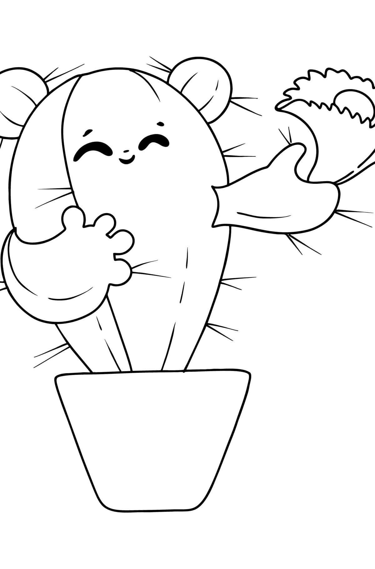 Adorable Cactus coloring page - Coloring Pages for Kids