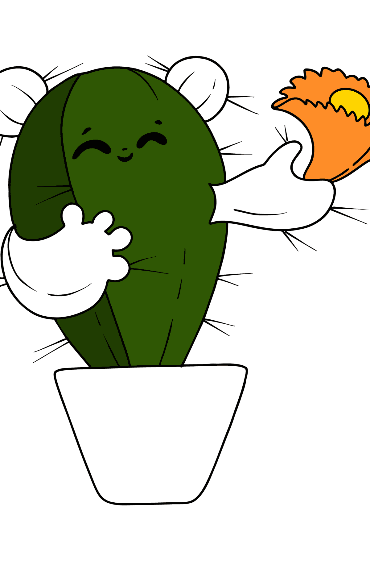 Adorable Cactus coloring page - Coloring Pages for Kids