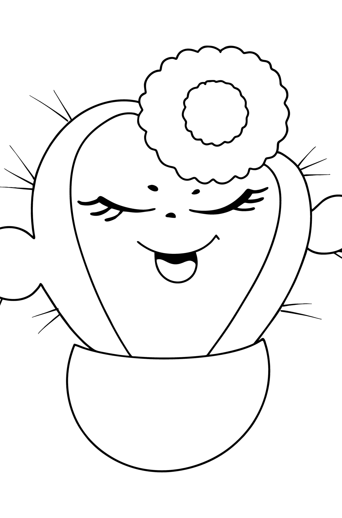 Cactus girl coloring page - Coloring Pages for Kids