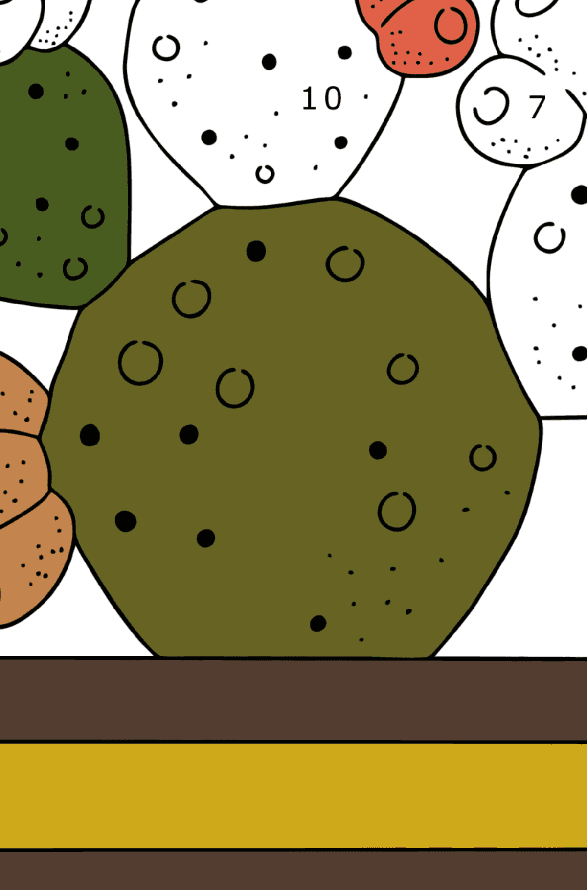 Desenhos para colorir de Nopaleya Cactus - Colorir por Números para Crianças