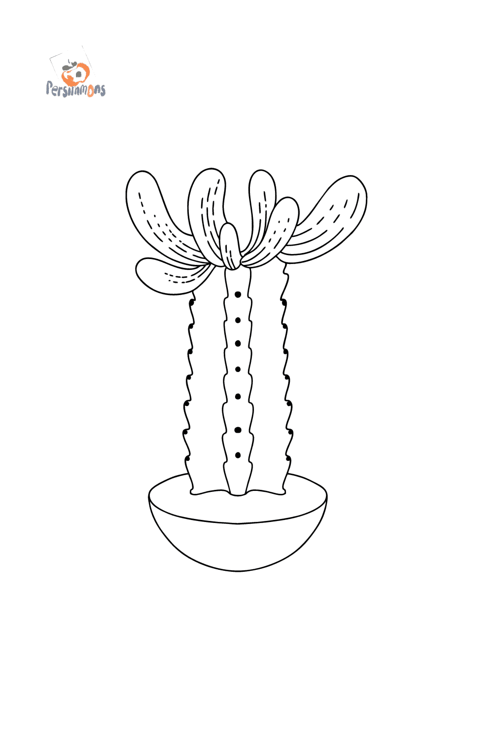 Кактус раскраска для детей