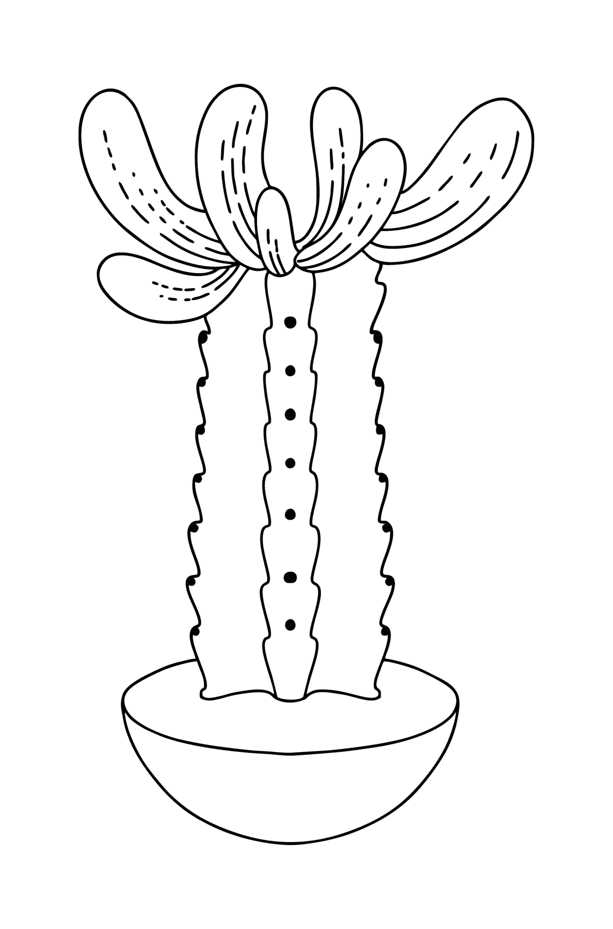 Simple cactus coloring page - Coloring Pages for Kids