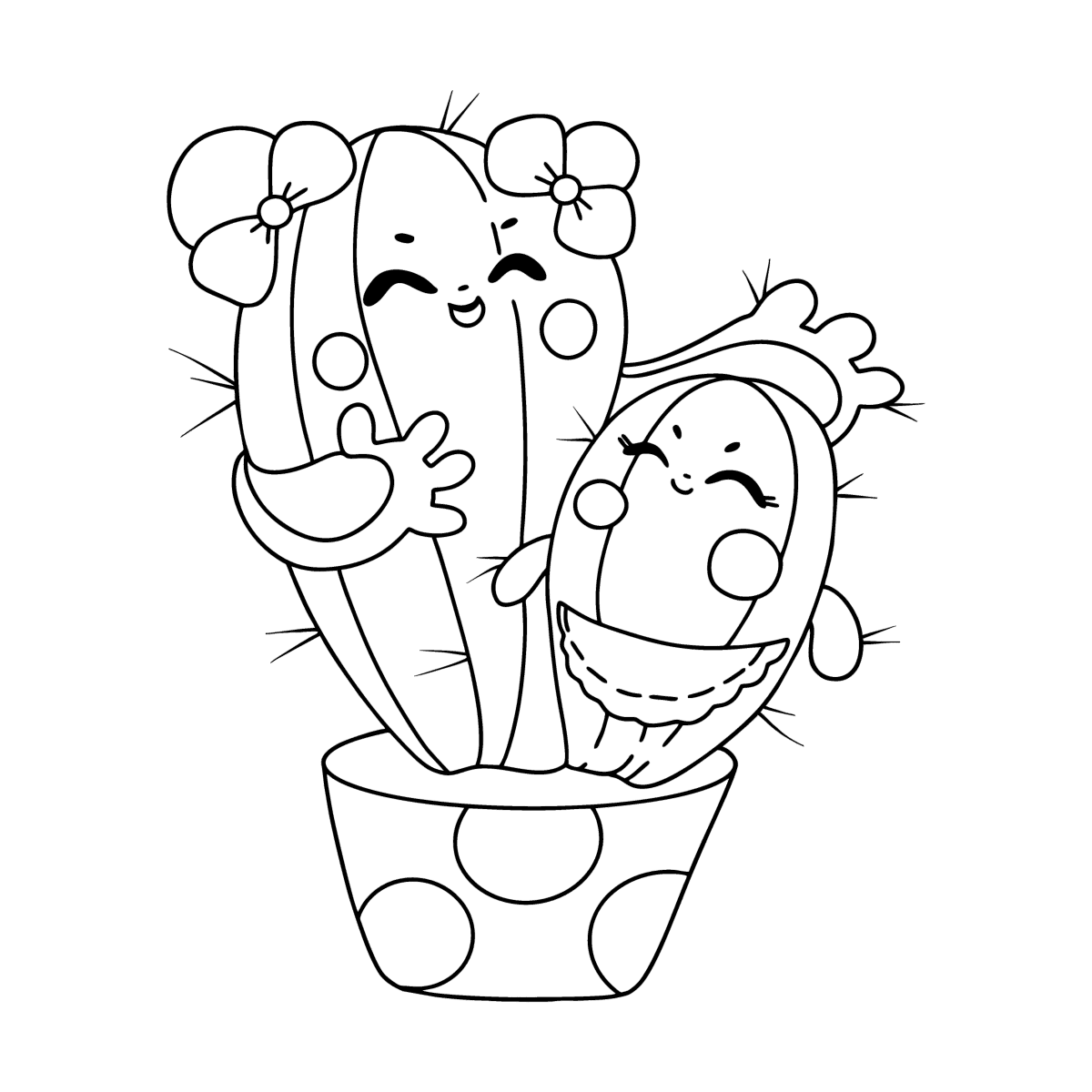 Cactus Coloring Page - Cactos Desenho Para Colorir Png - Free