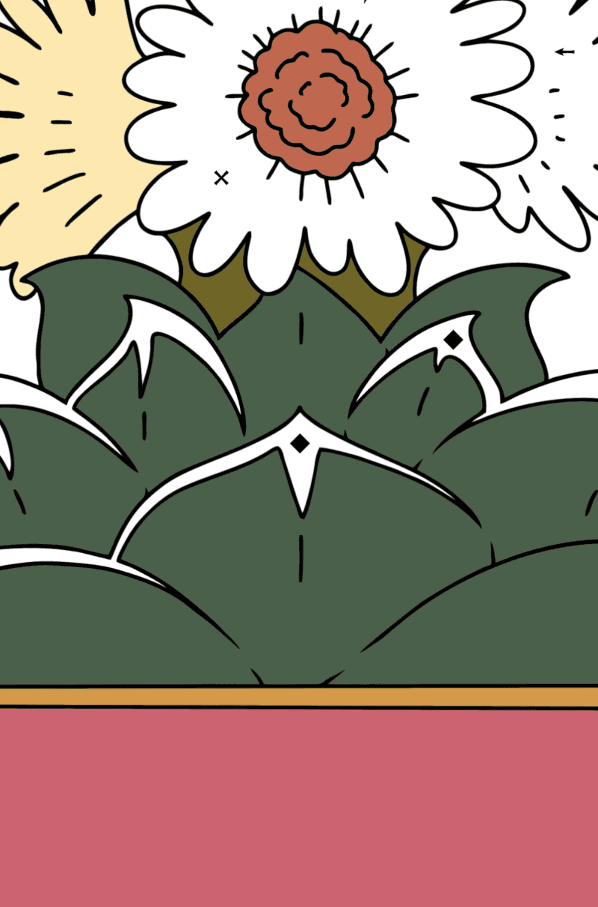 Desenhos para colorir Obregonia Cactus - Colorir por Símbolos para Crianças