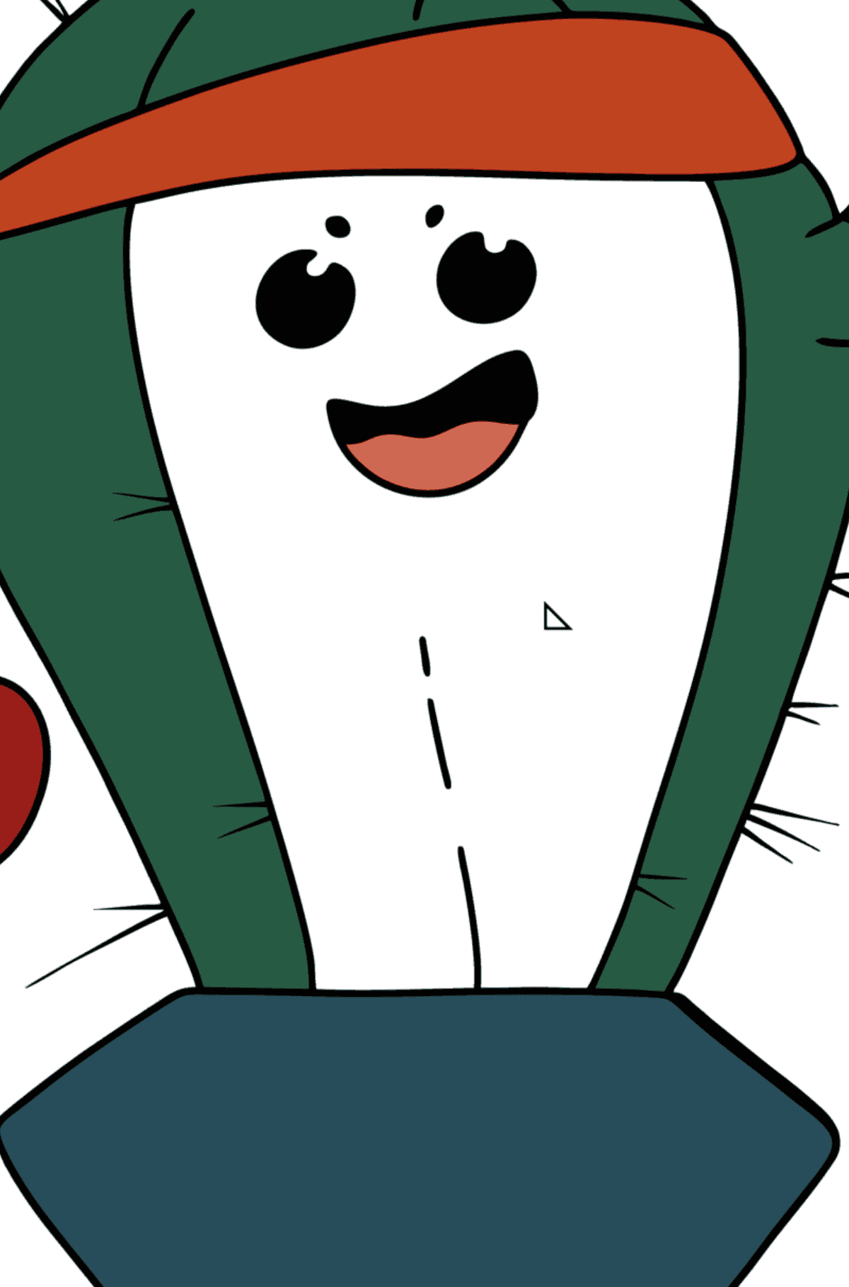 Desenho para colorir de Cacto engraçado - Colorir por Formas Geométricas para Crianças