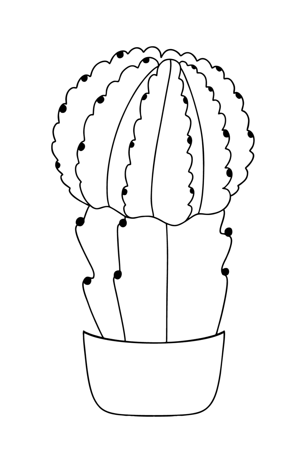 Cactus to color for Kids ♥ Online and Print for Free!