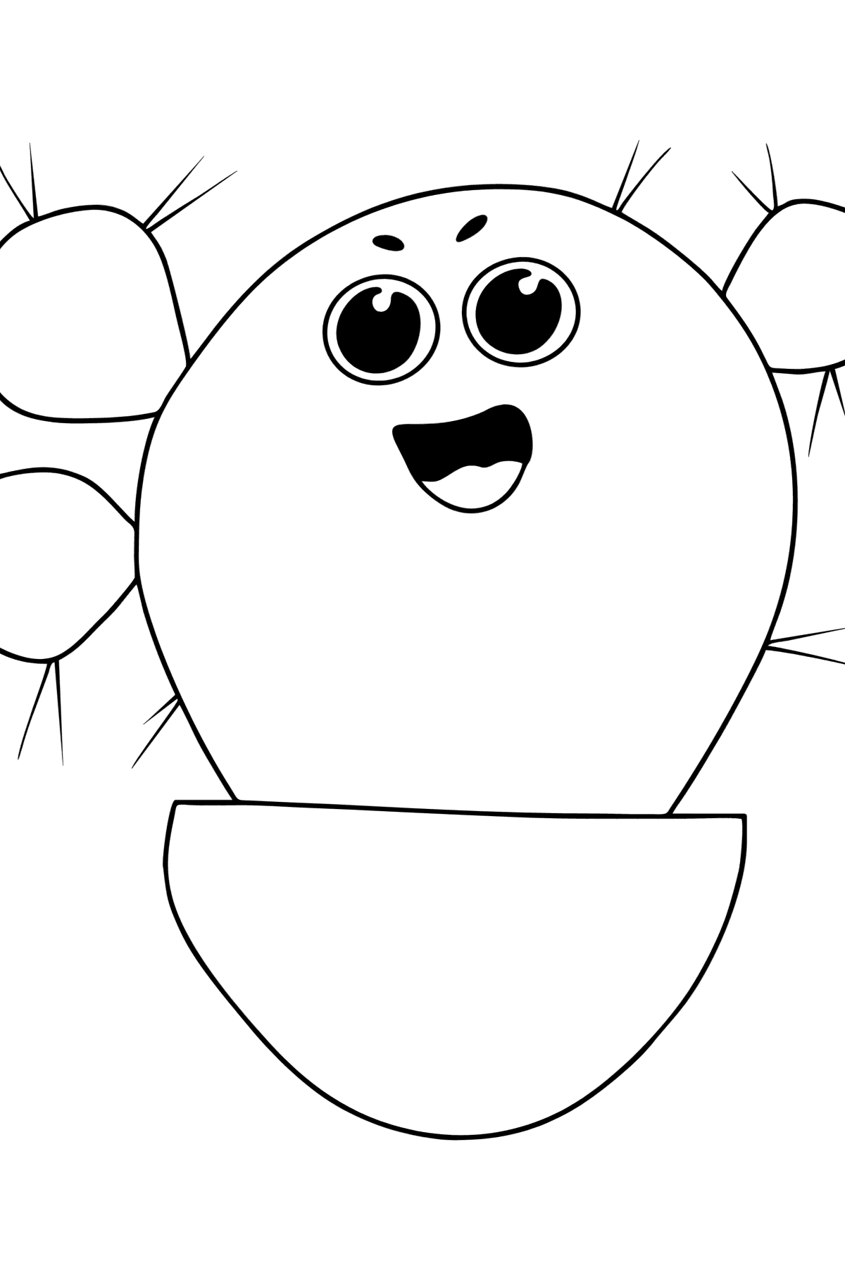 Розмальовка Кактус з очками - Розмальовки для дітей