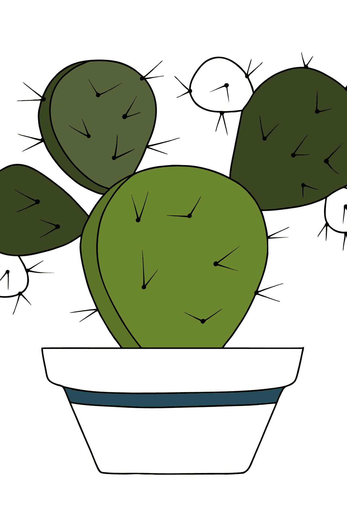 Kolorowanka Kaktus Opuncji - Kolorowanki dla dzieci