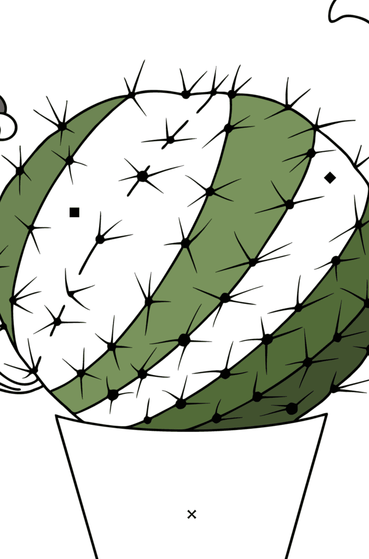 Kolorowanka Kaktus w doniczce - Kolorowanie według symboli dla dzieci