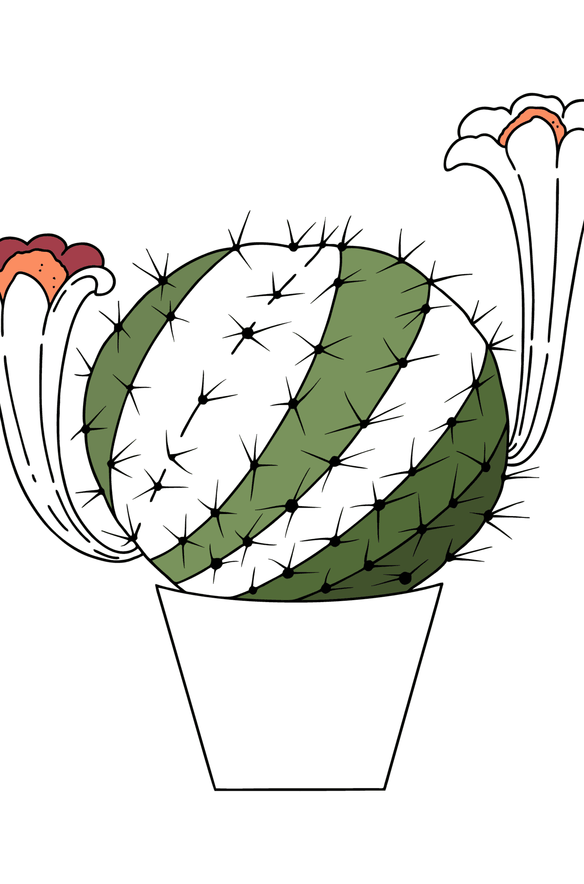 Kolorowanka Kaktus w doniczce - Kolorowanki dla dzieci