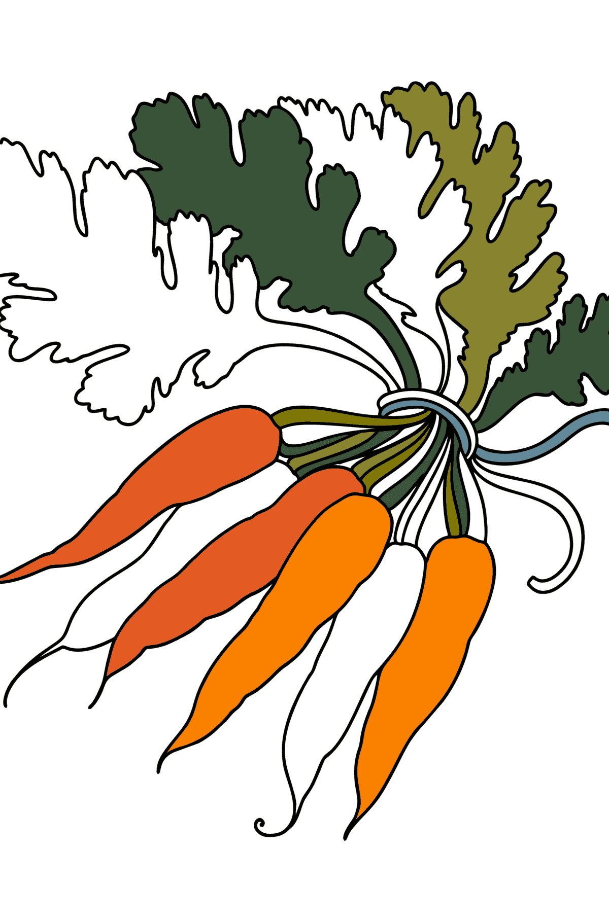 Värityskuva Porkkanat - Värityskuvat lapsille
