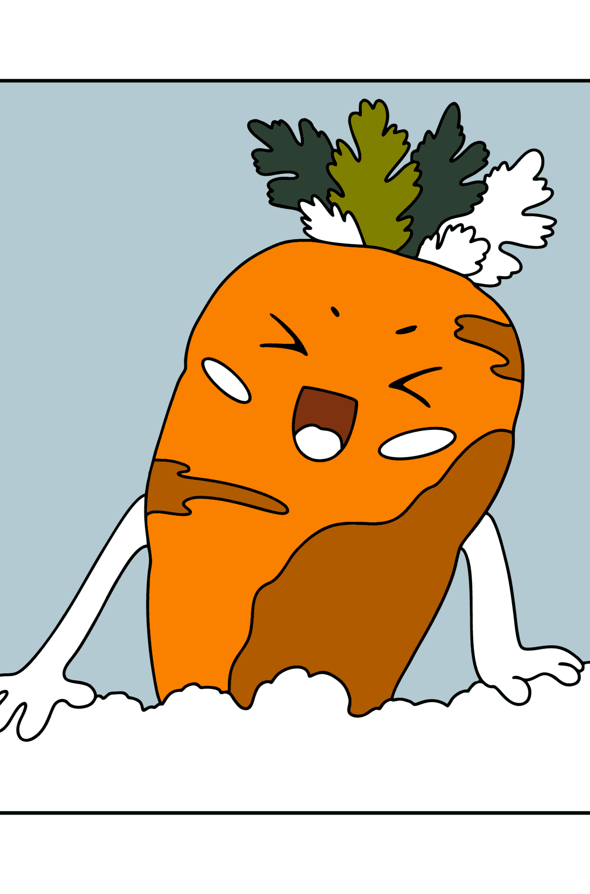 Cartoon carrot сoloring page - Coloring Pages for Kids