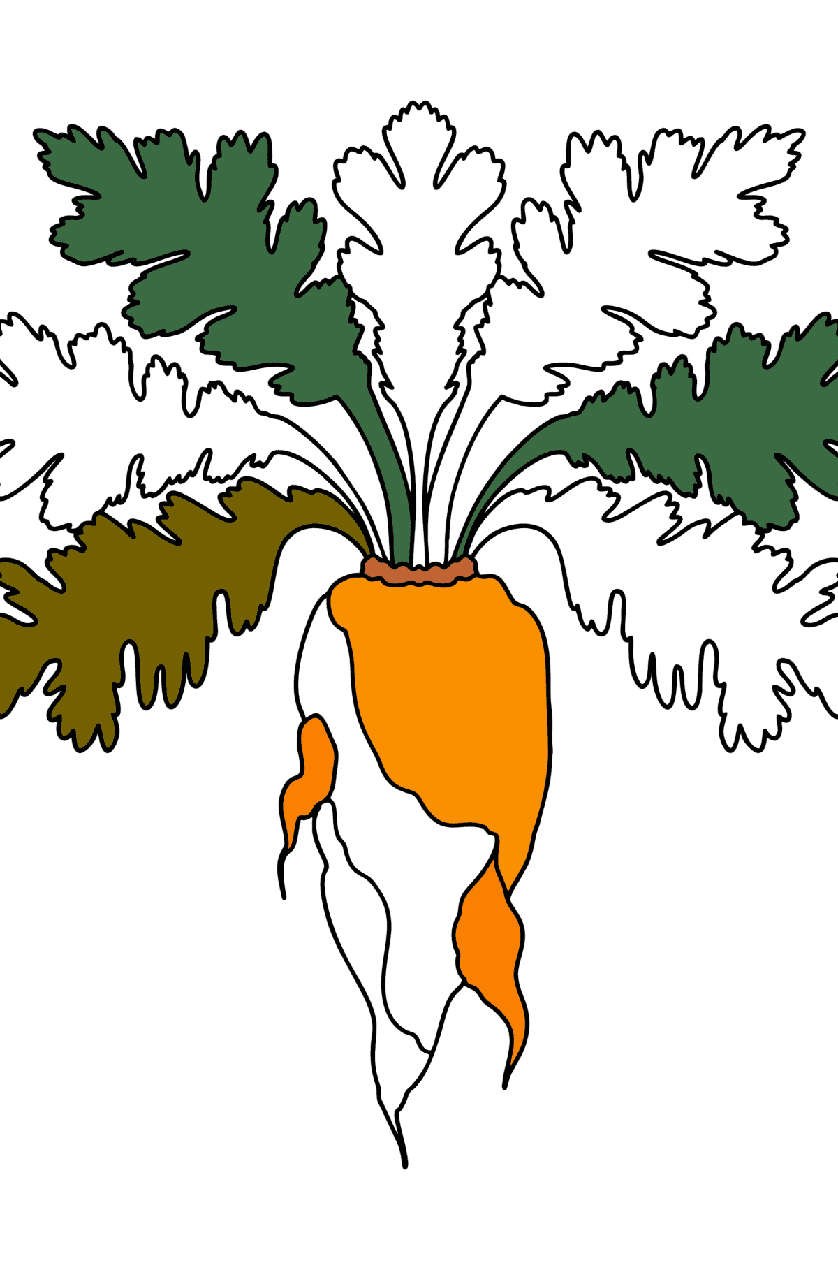 Värityskuva Kypsä porkkana - Värityskuvat lapsille