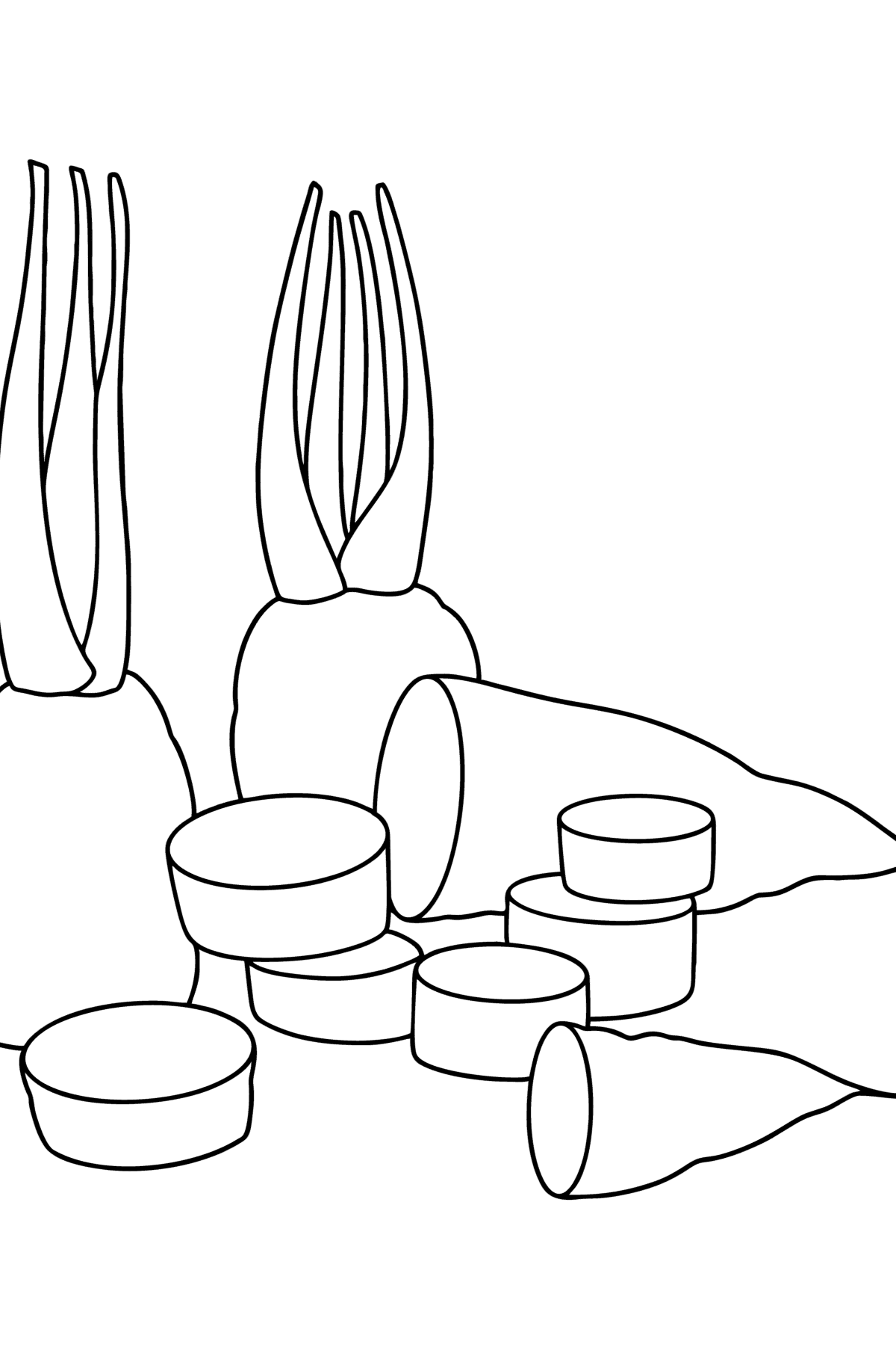 Sliced carrots сoloring page - Coloring Pages for Kids
