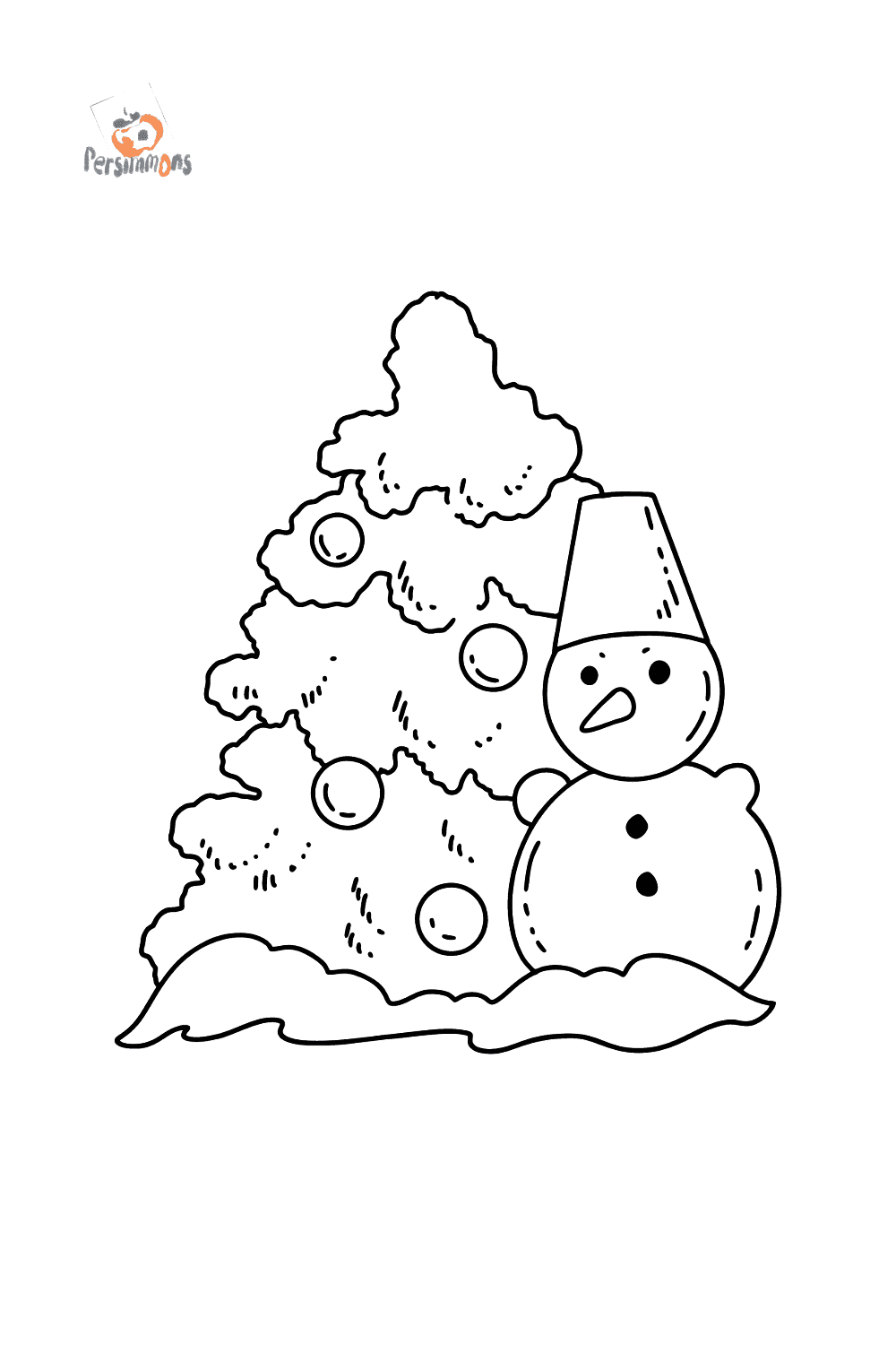 Christmas Tree and Snowman coloring page ♥ Online for Free!