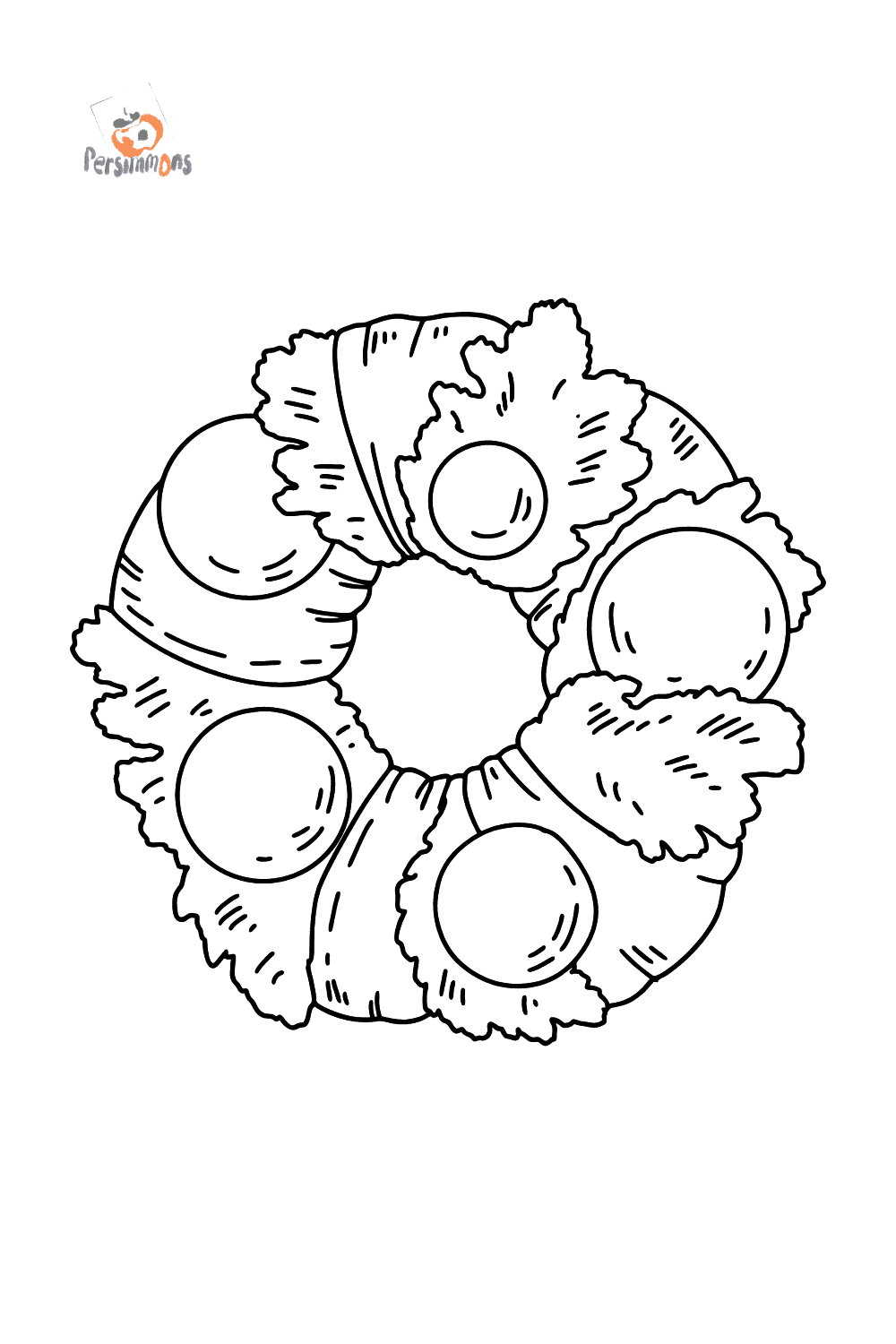 Christmas Wreath coloring page ♥ Online, and Print for Free!