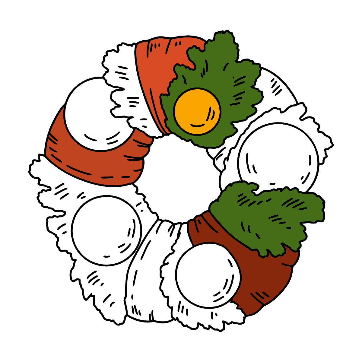 Christmas Wreath coloring page ♥ Online, and Print for Free!