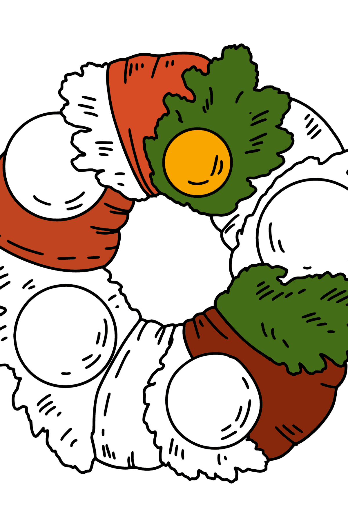 Disegno di Ghirlanda di Natale da colorare - Disegni da colorare per bambini