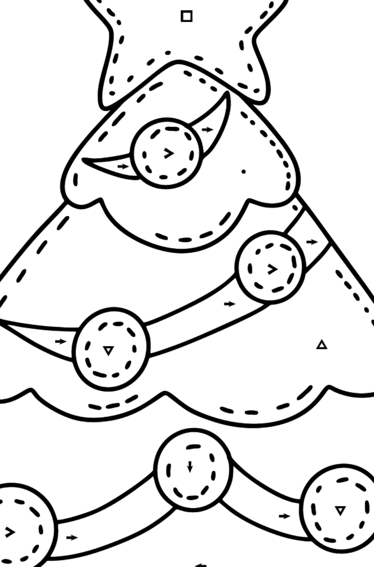 Desen de colorat pom de crăciun din pâslă - Desen de colorat după Simbol pentru copii
