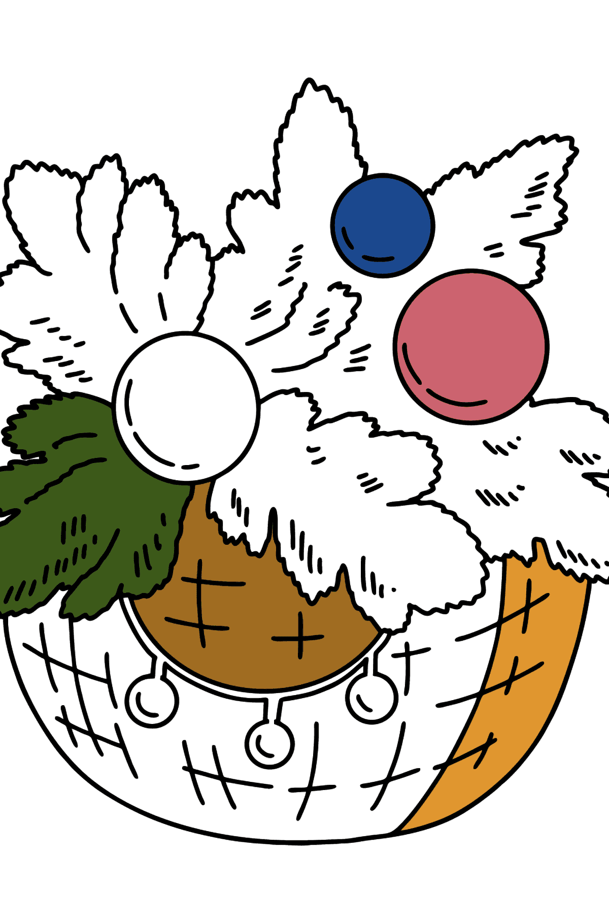 Ausmalbild Weihnachten Zweig - Malvorlagen für Kinder