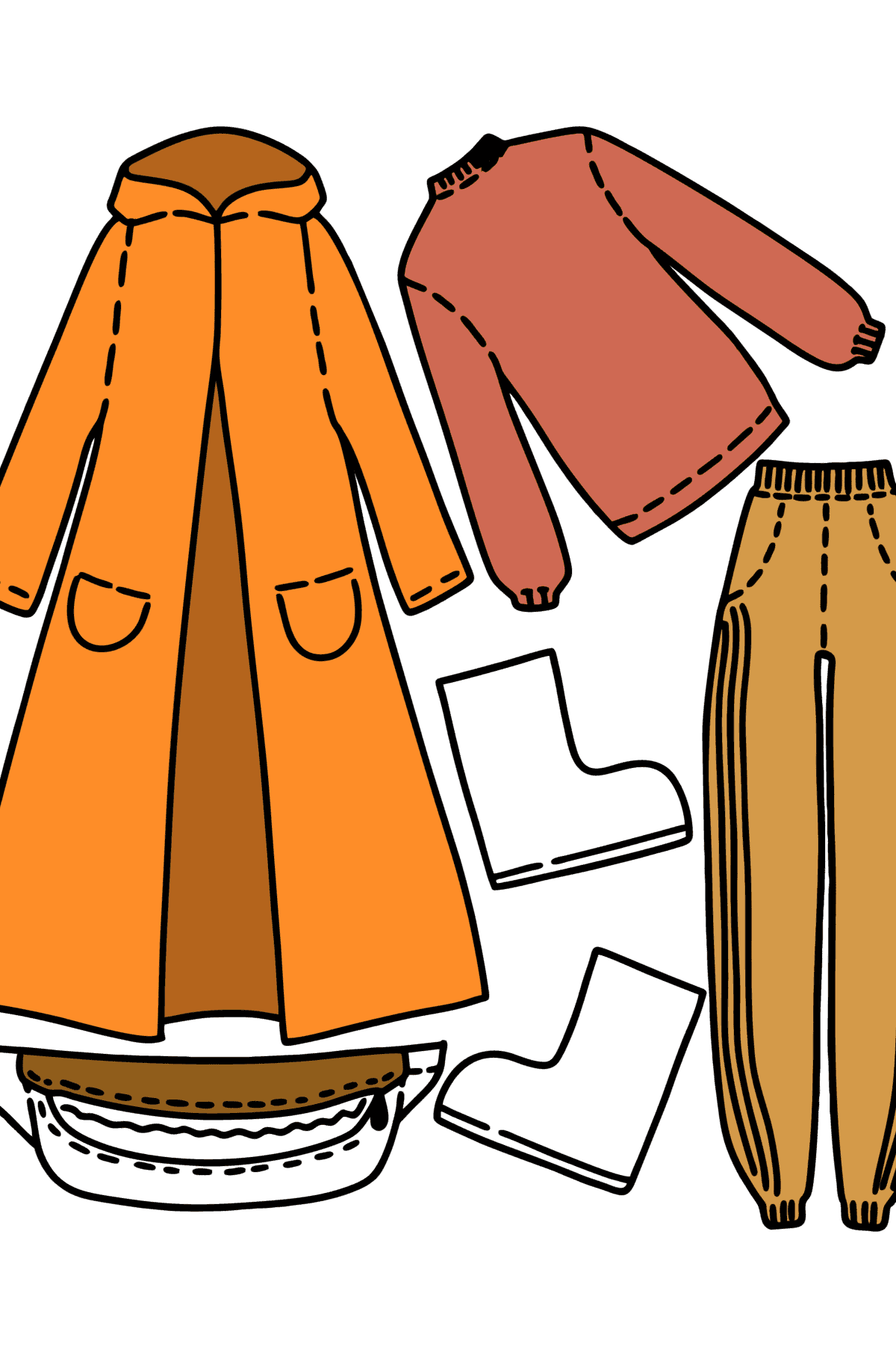 Autumn Clothes coloring page - Coloring Pages for Kids