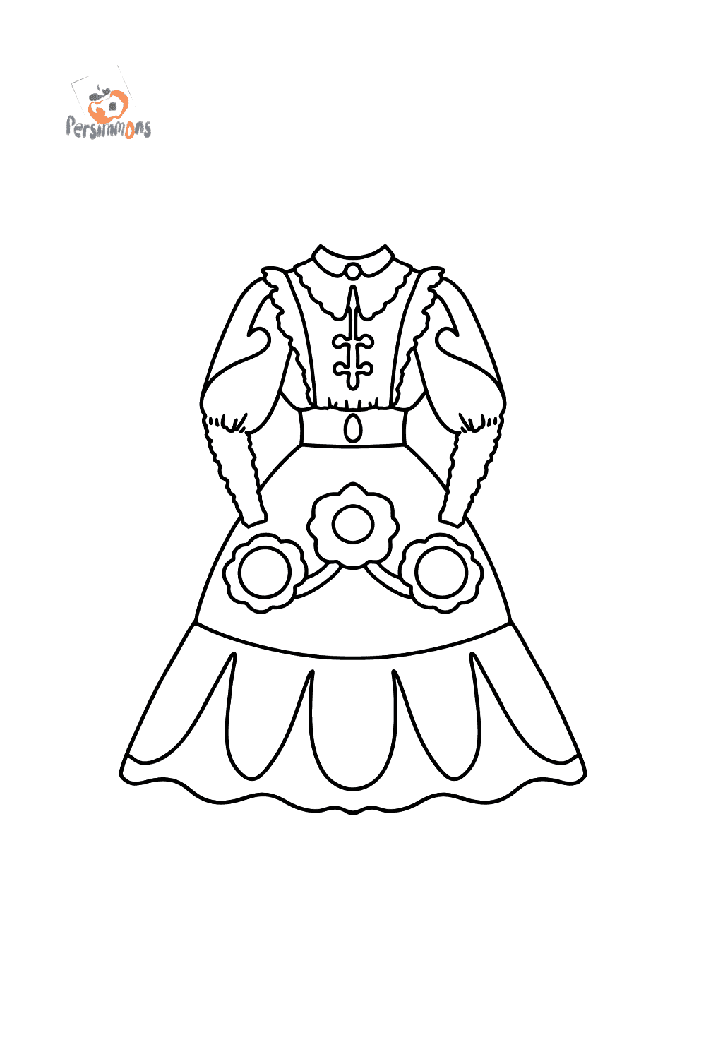 Coloring page with dress ♥ Online, and Print for Free!