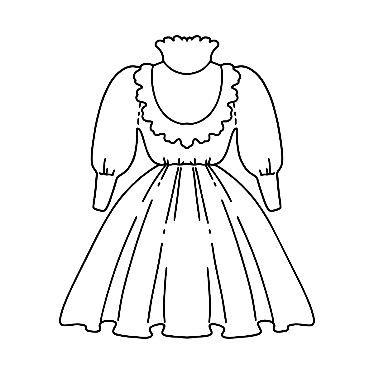 Раскраска платье с баской
