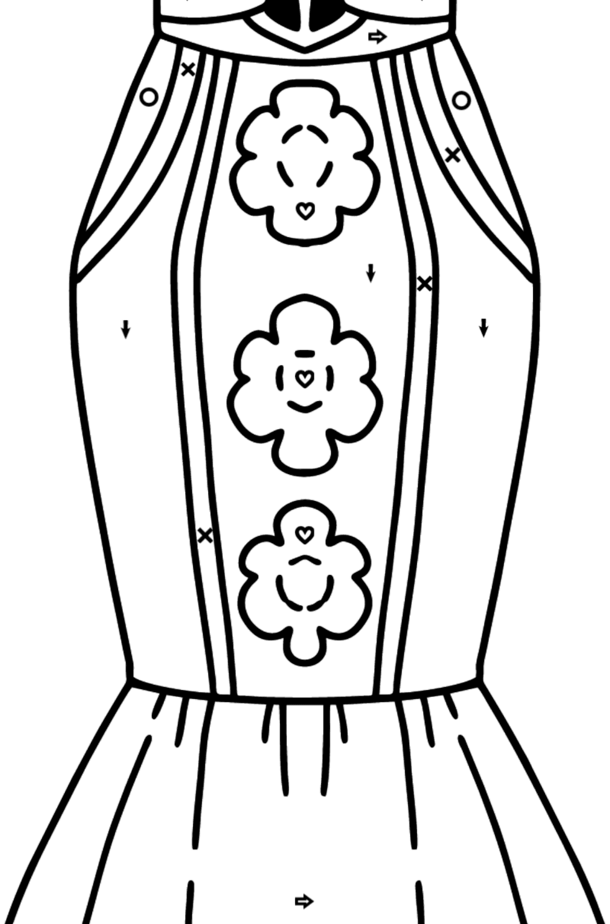 Desen de colorat fusta - Desen de colorat după Simbol și Forme Geometrice pentru copii