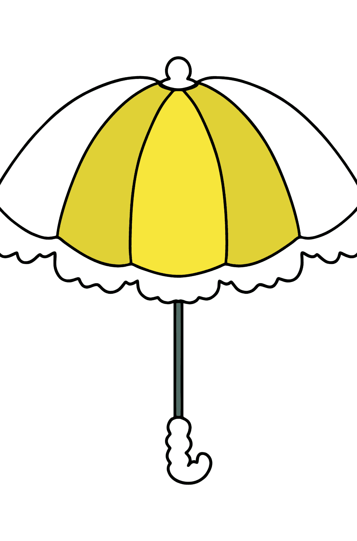 Desen de colorat umbrela (simplu) - Desene de colorat pentru copii