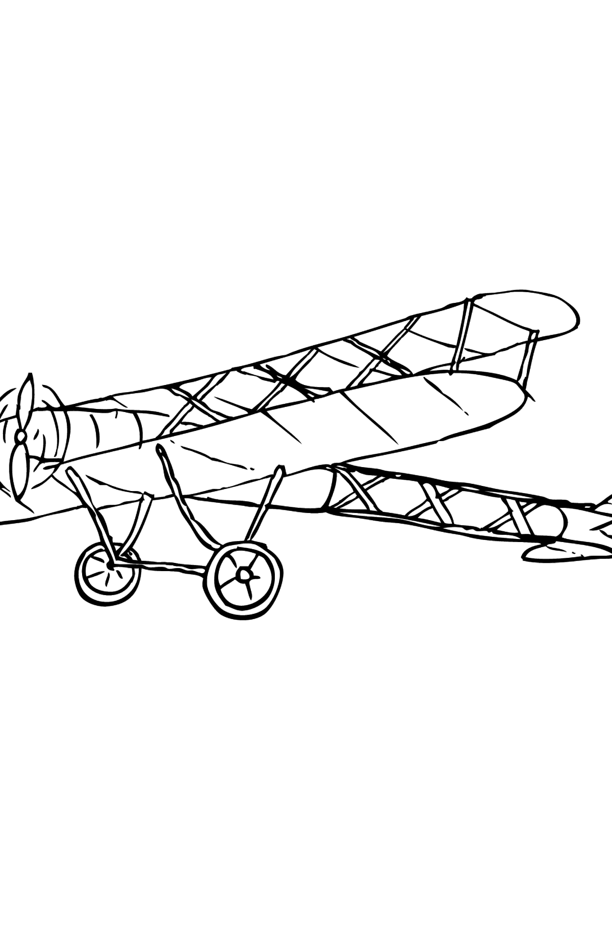 Military Biplane Coloring Page - Coloring Pages for Kids