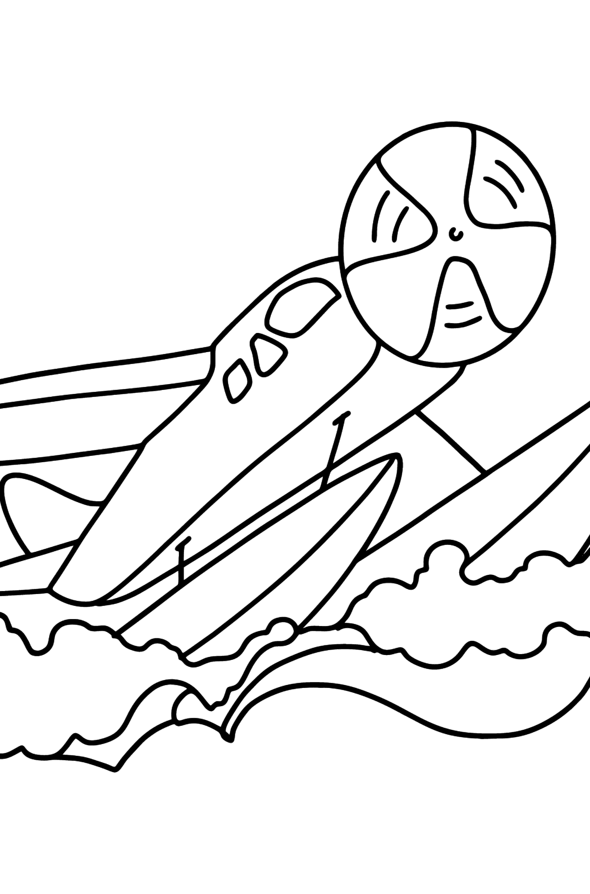 Tegning til farvning amfibiefly - Tegninger til farvelægning for børn