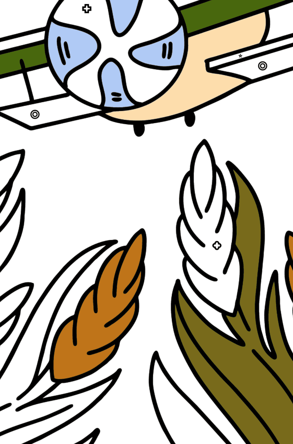 Dibujo de Avión AN-2 para colorear - Colorear por Formas Geométricas para Niños