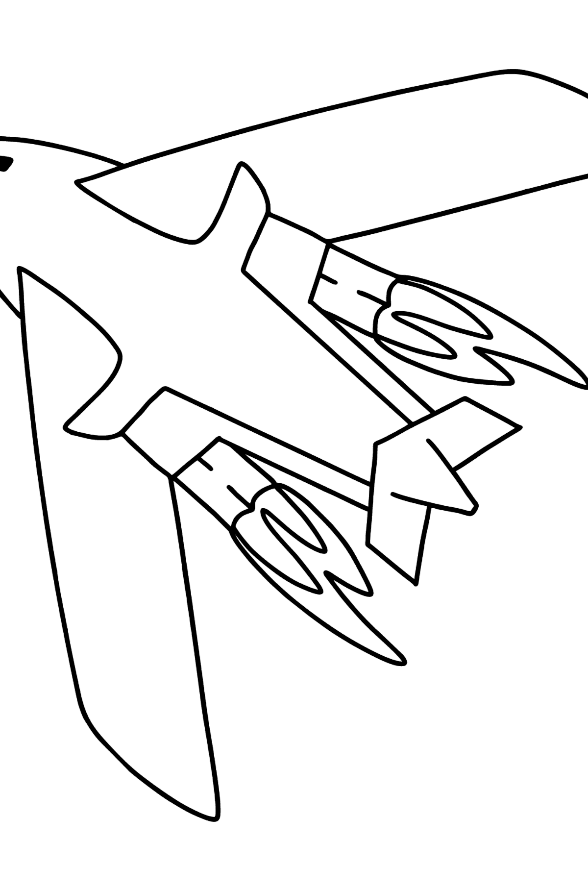 Kifestő repülőgép tu-160 - Színező oldalak gyerekeknek