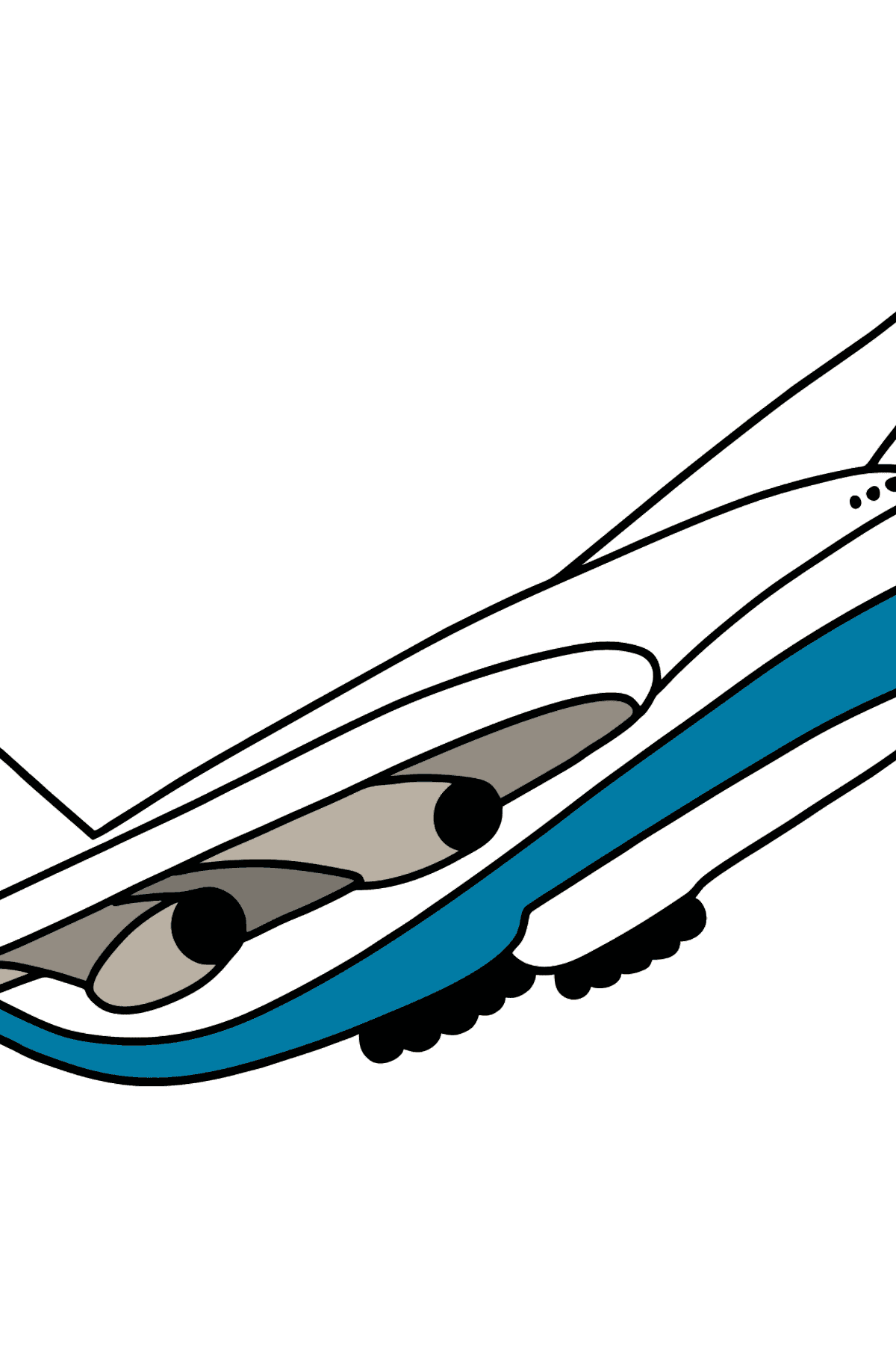 Disegno di Boeing 747 da colorare - Disegni da colorare per bambini